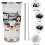 Personlig Låt oss sitta vid lägerelden och dricka tillsammans lyckligt Daglig användning 20oz Tumbler Jubileumspresent Födelsedagspresent för älskare Familj