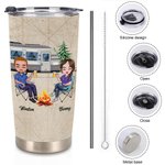 Vaso de camping personalizado Let Us Camping Sit by the Camfire 20oz Cumpleaños San Valentín Regalo de aniversario para la familia Amante Pareja