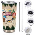Personalizowany kubek Couple Make Memories Together Campsite at a Time 20oz Prezent urodzinowy Prezent rocznicowy Prezent dla rodziny do codziennego użytku