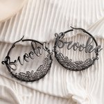 Orecchini a cerchio grandi personalizzati con nome, regalo di compleanno e festa nuziale per lei