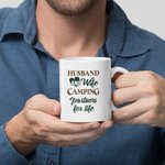Personalized Husband and Wife Camping Partners  White Ceramic Mug Camping Enthusiast Gift