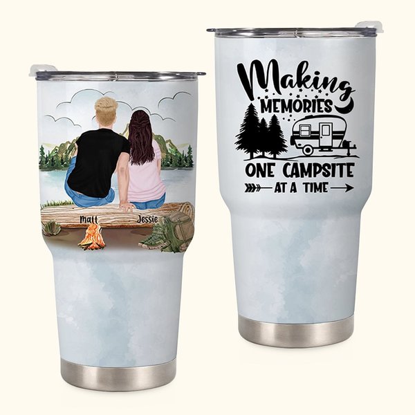Personalized Family Making Memories One Campsite At A Time 30oz Tumbler Anniversary Gift Birthday Gift for Family Couple