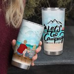 Gepersonaliseerde Go Camping Family Together Honden Huisdieren Kinderen 20oz Tumbler Vakantie voor Warme en Koude Dranken