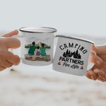 Taza esmaltada personalizada Camping Partners For Life 11oz Portable Lightweight for Home Breakfast Drinking Birthday Gift Valentine's Day Gift