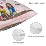 Personalizado Side By Side Or Miles Apart Bestie Will Always Be Connected By Heart Throw Pillow Cover Ideas de regalos para mujeres para la sala de es