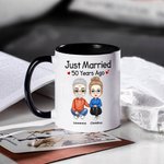 Personalized Just Married Many Years Ago White and Colour Inside Ceramic Mug Valentine's Day Birthday Couple Gift