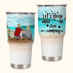 Vaso personalizado Let Us Sleep Under The Stars Camping Family 30oz Regalo de aniversario Regalo de cumpleaños para la familia Pareja