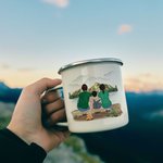 Taza esmaltada personalizada Camping Partners For Life 11oz Portable Lightweight for Home Breakfast Drinking Birthday Gift Valentine's Day Gift