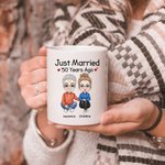 Personalized Just Married Many Years Ago White and Colour Inside Ceramic Mug Valentine's Day Birthday Couple Gift