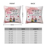 Personalizado Side By Side Or Miles Apart Bestie Will Always Be Connected By Heart Throw Pillow Cover Ideas de regalos para mujeres para la sala de es