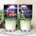 Gepersonaliseerde Home Is Where We Park It Familie en huisdier kamperen 's nachts 30oz Tumbler Verjaardagscadeau Verjaardagscadeau voor familie echtpa