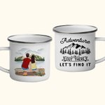 Personalizzato Adventure Is Out There Let's Find It 11oz Famiglia smalto Mug Coppia con bambino per il campeggio Picnic Ufficio Casa uso regalo di com