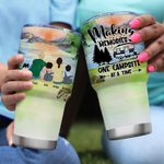 Personalised Family and Pets Camping Together 30oz Tumbler for Hot and Cold Drinks Anniversary Gift Birthday Gift