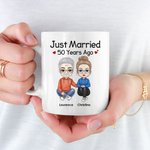 Personalized Just Married Many Years Ago White and Colour Inside Ceramic Mug Valentine's Day Birthday Couple Gift