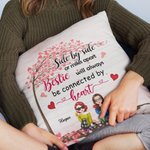 Personalizado Side By Side Or Miles Apart Bestie Will Always Be Connected By Heart Throw Pillow Cover Ideas de regalos para mujeres para la sala de es