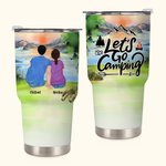 Personalized Sunrise Background Let Us Go Camping  30oz Insulation Tumbler Anniversary Gift Birthday Gift