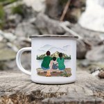 Taza esmaltada personalizada Camping Partners For Life 11oz Portable Lightweight for Home Breakfast Drinking Birthday Gift Valentine's Day Gift