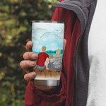 Gepersonaliseerde Go Camping Family Together Honden Huisdieren Kinderen 20oz Tumbler Vakantie voor Warme en Koude Dranken