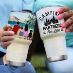 Personlig familj Beach Camping Camping Partners för livet 30oz Tumbler Jubileumspresent Födelsedagspresent för familjepar