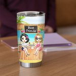Personalized I Love You to the Beach and Back 20oz Tumbler Besties Memorial Gift for Hot and Cold Drinks
