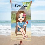 Personalizada Chica en la Playa Toalla de Playa de Secado Rápido y Alta Absorción Regalo de Amistad de Cumpleaños a Juego para Ella