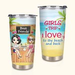 Personalized I Love You to the Beach and Back 20oz Tumbler Besties Memorial Gift for Hot and Cold Drinks