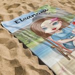 Personalizada Chica en la Playa Toalla de Playa de Secado Rápido y Alta Absorción Regalo de Amistad de Cumpleaños a Juego para Ella