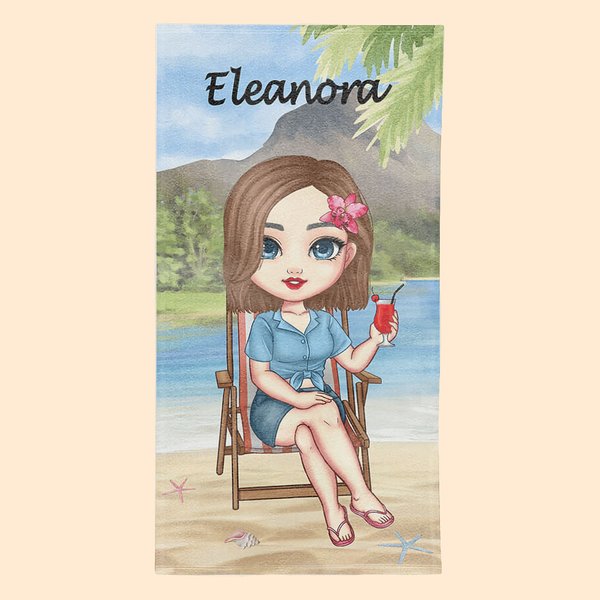 Personalizada Chica en la Playa Toalla de Playa de Secado Rápido y Alta Absorción Regalo de Amistad de Cumpleaños a Juego para Ella