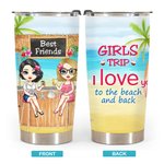 Personalized I Love You to the Beach and Back 20oz Tumbler Besties Memorial Gift for Hot and Cold Drinks