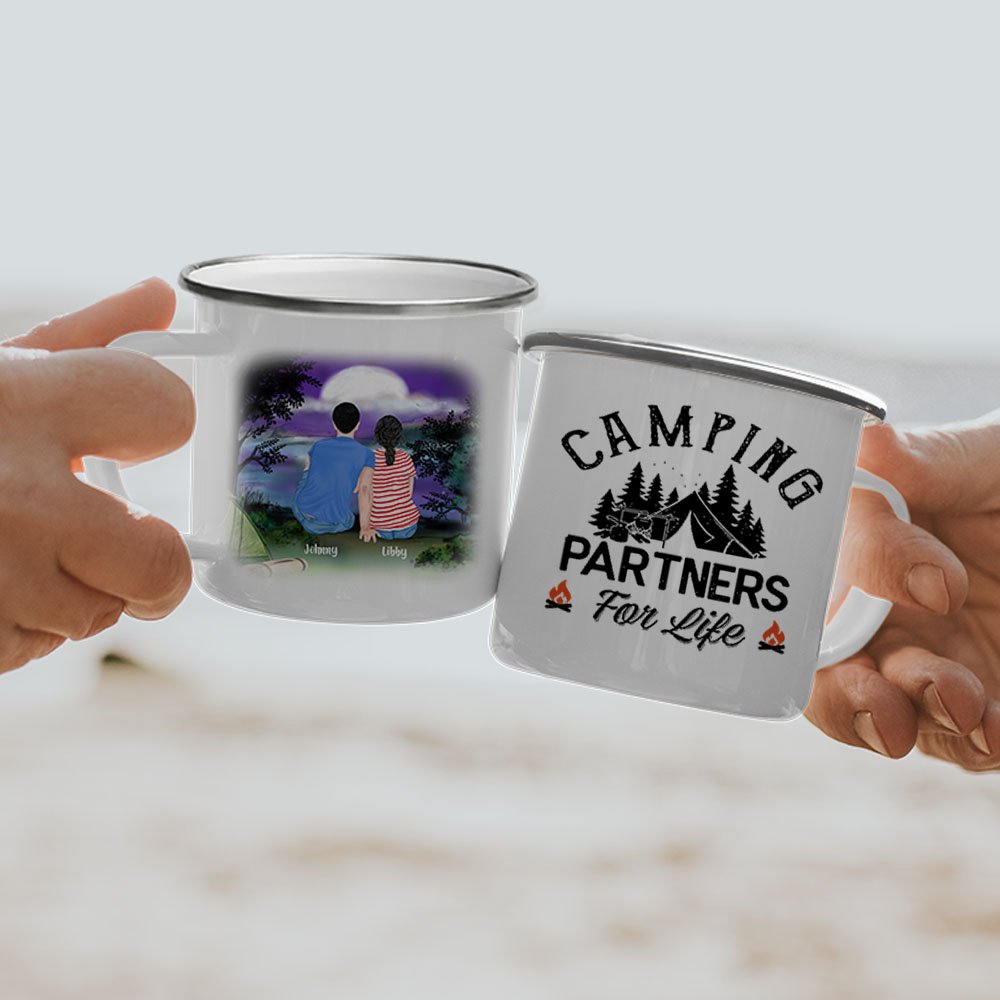 Personlig Camping Partners For Life 11oz Family Camping Emaljmugg för utomhus- och inomhusbruk Julklapp Thanksgiving Present Födelsedagspresent 4