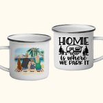 Personlig Home Is Where We Park It Beach Camping Family Emaljmugg med handtag för te kaffe varm choklad Alla hjärtans dag present 1