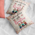 Personalizado Mejor Vida Con Mi Bestie Jardín Tiempo Libre Almohada Funda Bestie Regalo Decoración Dormitorio
