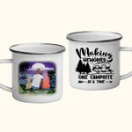 Spersonalizowany kubek emaliowany Making Memories One Campsite At A Time Family Camping Mug for Outdoor Hiking Backpacking Travel Valentine's Day Gift Birthday Gift