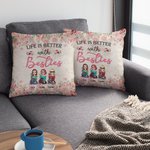 Personalizado Mejor Vida Con Mi Bestie Jardín Tiempo Libre Almohada Funda Bestie Regalo Decoración Dormitorio
