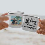Personifierad Låt oss sova under stjärnorna Camping Strand Camping Familj Emaljmugg med handtag Hållbar Alla hjärtans dag-present