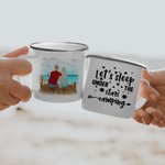 Spersonalizowany rodzinny kubek emaliowany Let's Sleep Under The Stars Camping 11oz do użytku domowego na kempingu, pikniku i w biurze