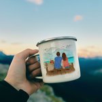 Taza esmaltada personalizada Camping Partners For Life Family Camping Couple with Pet Dog 11oz Christmas Gift Thanksgiving Gift Birthday Gift