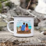 Taza esmaltada personalizada Camping Partners For Life Family Camping Couple with Pet Dog 11oz Christmas Gift Thanksgiving Gift Birthday Gift