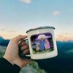 Spersonalizowany kubek emaliowany Let's Go Camping Couple with Pet Dog Family z uchwytem do łatwego czyszczenia na herbatę, kawę, gorącą czekoladę i prezent walentynkowy