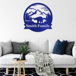 Personalized Wall Art Bear Monogram Bear Metal Sign with Name Hunting Gift for Man Father Grandfather