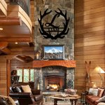 Personalized Wall Art Antler Monogram Letter Metal Sign with Name Hunter Gift Christmas Gift for Him Father's Day Gift