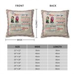 Couvre oreiller personnalisé To My Besties I Love You Travel Stamp Cadeau pour Meilleur(e) Ami(e) Décoration d'intérieur