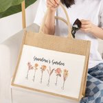 Personalized Birth Flower Tote Bag Birthday Gift Mother's Day Gift for Mother Grandma