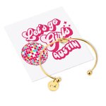 Personalized Disco Style Tie The Knot Bracelet Engraved with Initial Bridal Party Gift Bridesmaid Gift for Wedding with Card