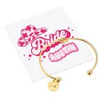 Personalized Disco Style Tie The Knot Bracelet Engraved with Initial Bridal Party Gift Bridesmaid Gift for Wedding with Card
