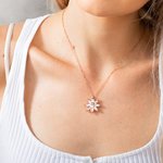 Personalised Daisy Flower Birthstone Inspirational Necklace Encouragement Jewellery Birthday Mother's Day Valentine's Day Gift for Her
