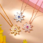 Personalised Daisy Flower Birthstone Inspirational Necklace Encouragement Jewellery Birthday Mother's Day Valentine's Day Gift for Her