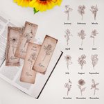 Marque-Page Personnalisé avec Fleur de Naissance et Nom Cadeau pour Amoureux des Livres Grand-Mère Meilleure Amie Étudiante