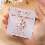 Personalised Daisy Flower Birthstone Inspirational Necklace Encouragement Jewellery Birthday Mother's Day Valentine's Day Gift for Her