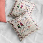 Couvre oreiller personnalisé To My Besties I Love You Travel Stamp Cadeau pour Meilleur(e) Ami(e) Décoration d'intérieur